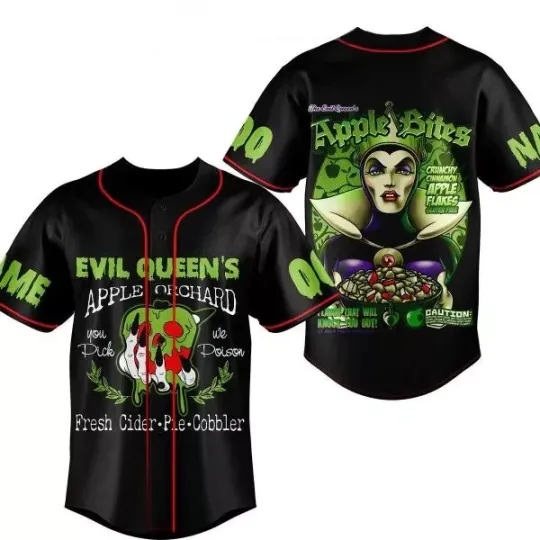 Discover Personalized Halloween Evil Queen's Apple Orchard 3D Baseball Jersey Shirt