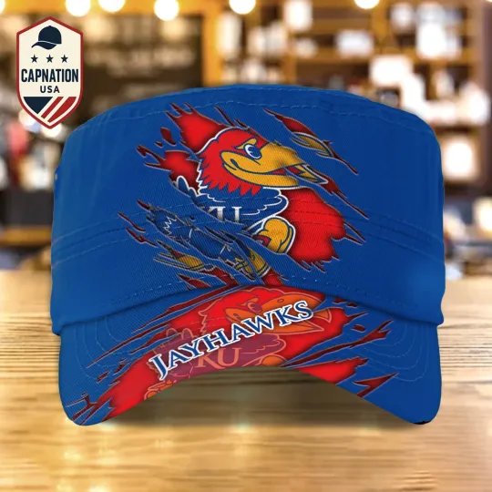 Discover Kansas-Jayhawks Military Cap Army Cap Trucker Cap Baseball Free Ship