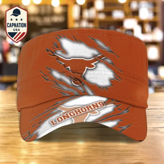 Discover Texas-Longhorns Military Cap Trucker Hat Baseball Cap Army Cap