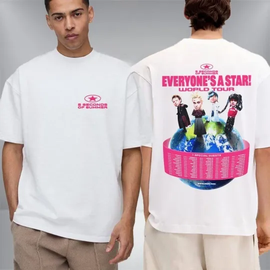 Discover 5 Seconds of Summer Everyone's A Star 2026 World Tour Schedule Tour Date T-shirt