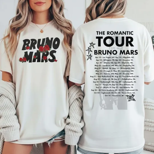 Discover The Romantic Concert Shirt, 2026 World Tour Dates T-shirt