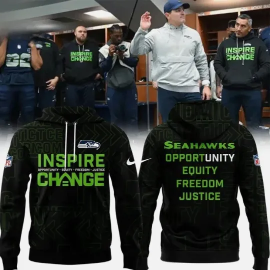 Discover Seahawks Inspire Change Hoodie 3D Opportunity Equity Freedom Justice