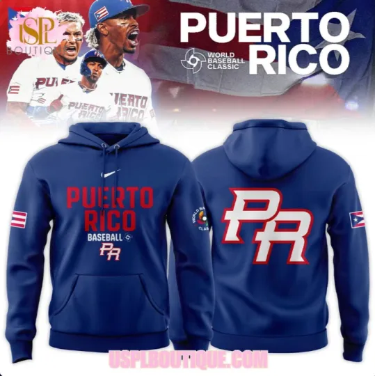 Discover Puerto Rico Baseball Classic 2026 Blue Hoodie 3D Gift For Valentine
