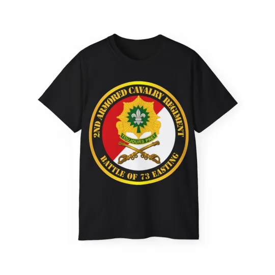 Discover Classic 2nd Armored Cavalry Regiment DUI T-Shirt Red White Battle of 73 Easting