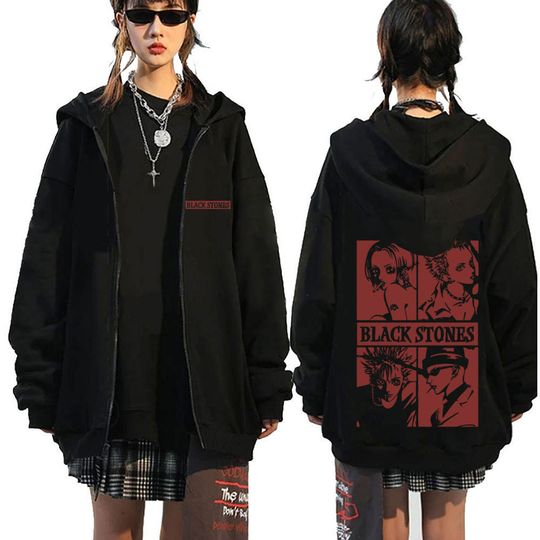 Discover Japanese Anime Black Stones Nana Osaki Zipper Hoodie Men Women Manga Casual Zip Up Jacket Man Vintage Harajuku Zip Up Sweatshirt