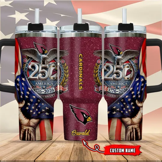 Discover Arizonna-Cardinals 40oz Stainless Steel 250th Anniversary USA Tumbler