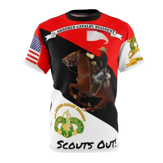 Discover 3D All-Over Print T-Shirt 3rd Armored Cavalry Regiment with Cavalryman