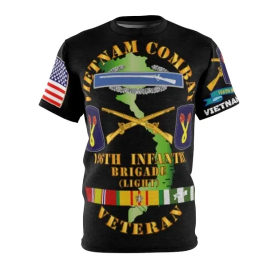 3D T-Shirt Vietnam War Veteran 196th Light Infantry Brigade AOP