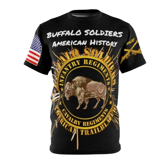 3D T-Shirt Cavalry and Infantry Regiments Buffalo Soldiers American History