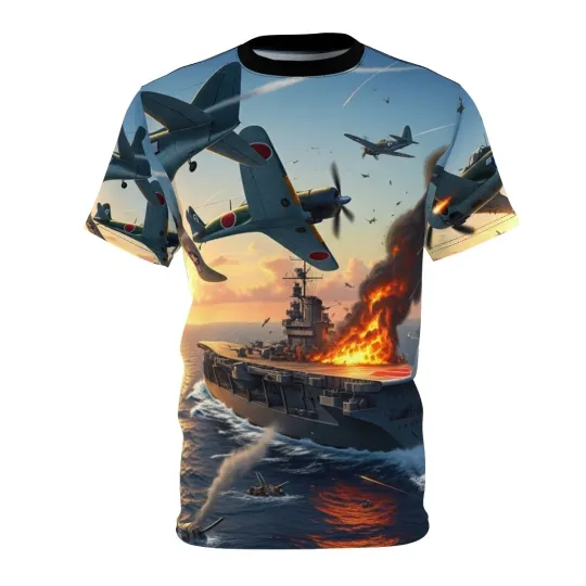 Discover 3D T-Shirt WWII Battle of Midway AOP Clothing
