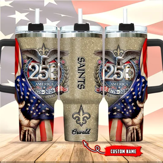 Discover New-Orleans-Football 40oz Stainless Steel H2.0 Flowstate Quencher Tumbler