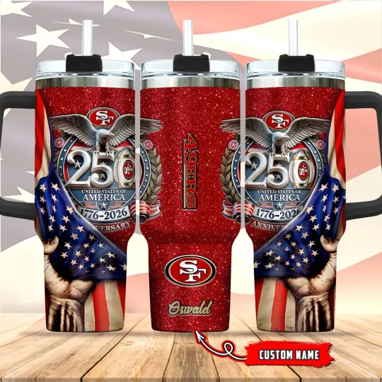 Discover San-Francisco-Football 40oz Stainless Steel H2.0 Flowstate Quencher Tumbler