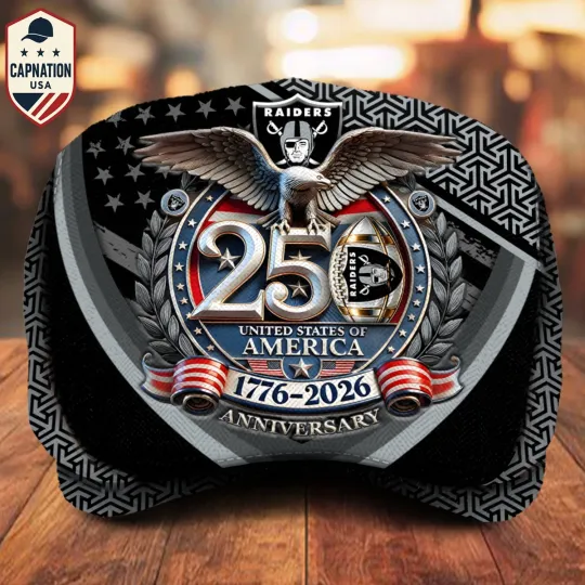 Discover Las Vegas-Football Jeff Cap 250th Anniversary USA 1776-2026 Eagle Patriotic Cap