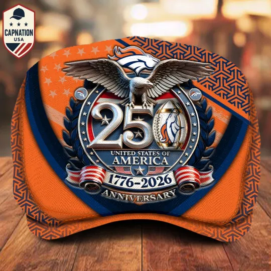 Discover Denver-Football Jeff Cap 250th Anniversary USA 1776-2026 Eagle Patriotic Cap
