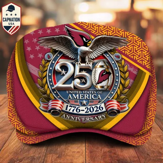 Discover Arizonna-Football Jeff Cap 250th Anniversary USA 1776-2026 Eagle Patriotic Cap
