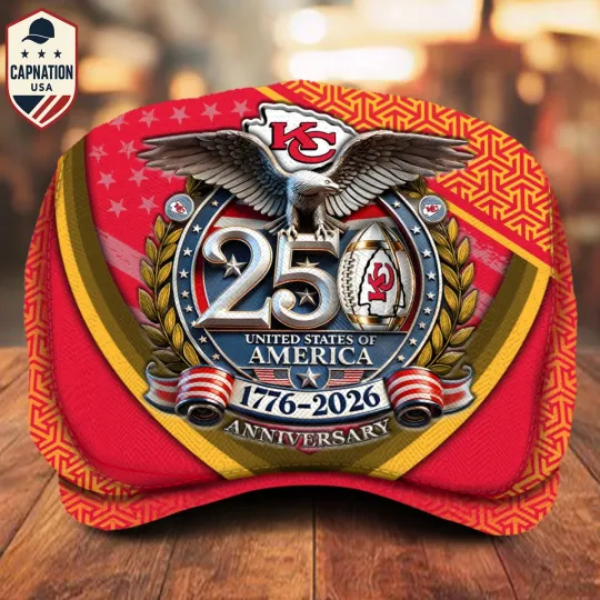 Discover Kansas City-Football Jeff Cap 250th Anniversary USA 1776-2026 Eagle Patriotic Cap