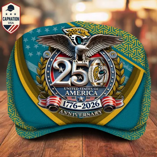 Discover Jacksonville-Football Jeff Cap 250th Anniversary USA 1776-2026 Eagle Patriotic Ca