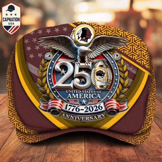 Discover Washington-Football Jeff Cap 250th Anniversary USA 1776-2026 Eagle Patriotic Cap