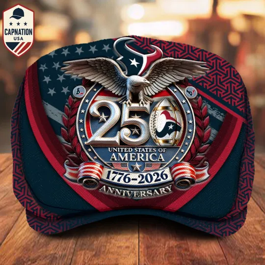 Discover Houston-Football Jeff Cap 250th Anniversary USA 1776-2026 Eagle Patriotic Cap