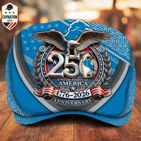 Discover Detroit-Football Jeff Cap 250th Anniversary USA 1776-2026 Eagle Patriotic Cap