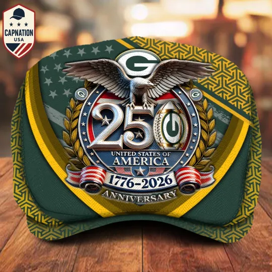 Discover Green Bay-Football Jeff Cap 250th Anniversary USA 1776-2026 Eagle Patriotic Cap