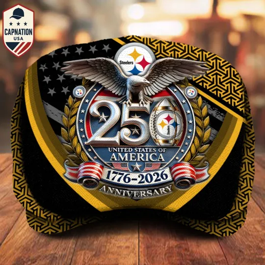 Discover Pittsburgh-Football Jeff Cap 250th Anniversary USA 1776-2026 Eagle Patriotic Cap