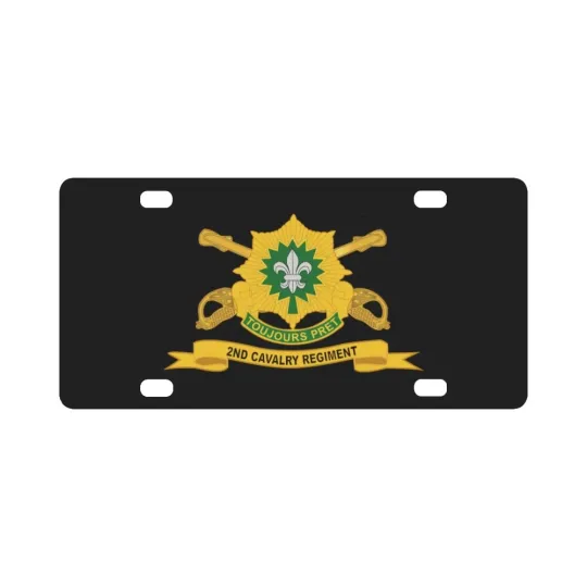 Army License Plate - 2nd Cavalry Regiment Ribbon