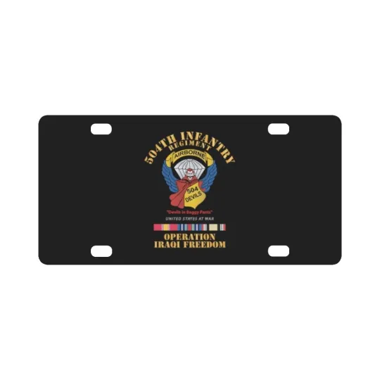 Classic Army License Plate 504th Infantry Regiment Devils OIF