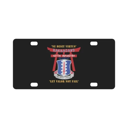 Army 187th Infantry Regiment License Plate - Torii, Rakkasans, Let Valor Not