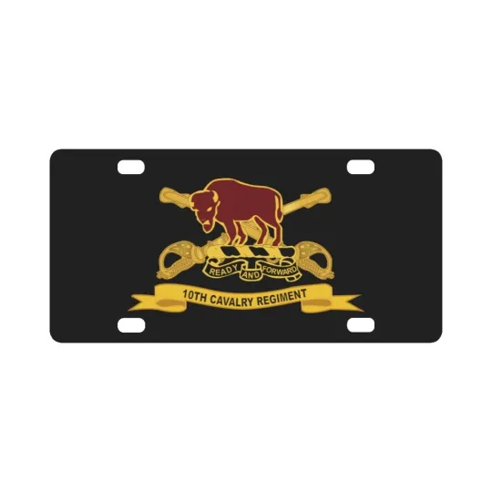 Discover Army 10th Cavalry Regiment Ribbon License Plate