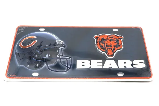 Discover Chicago Bears football Football Aluminum Metal License Plate Tag NEW