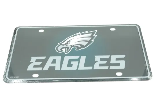 Discover Philadelphia Eagles football Football Black/Green Aluminum License Plate Sign Tag