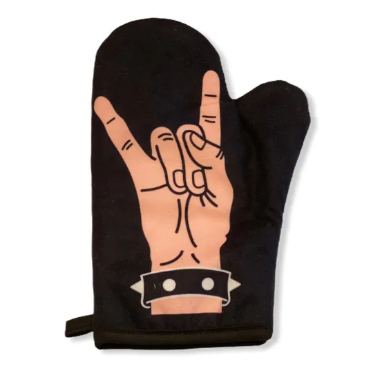 Discover Rock Hand Oven Mitt Metal Rock and Roll Music Graphic Novelty Kitchen