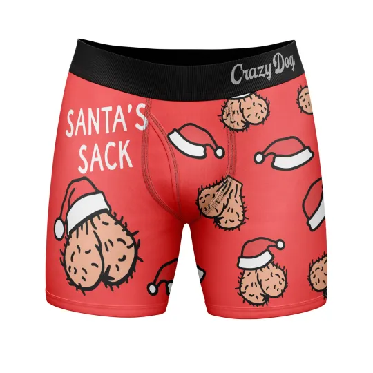 Discover Mens Funny Boxers Santas Sack Sarcastic Christmas Underwear for Men