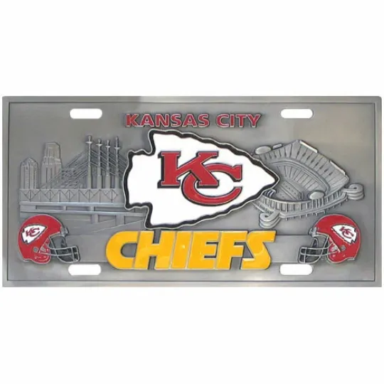 Kansas City Chiefs 3D Metal Collector's License Plate