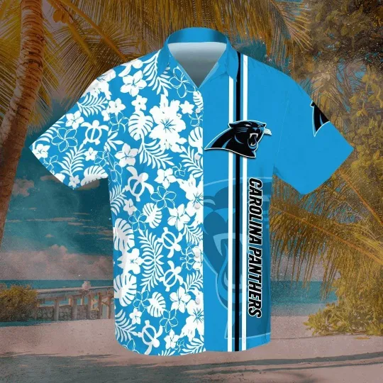 Discover Carolina Football Pantherss Team Hawaiian Shirt Short Sleeve Adult