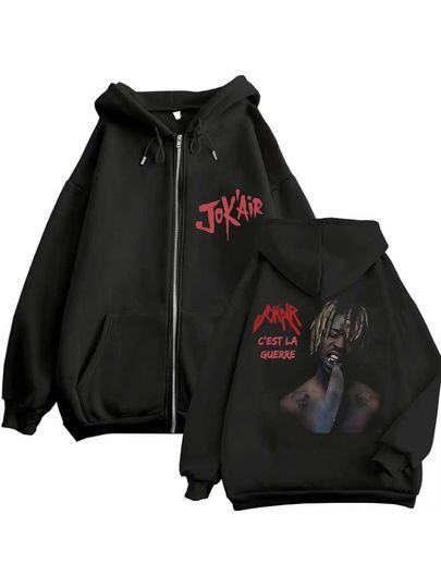 Discover Rapper Jokair Jok Rapper 2025 Graphic Hoodie Zipper Men Women Jacket Hiphop Streetwear Outfit Sweatshirt Tops 0930-2