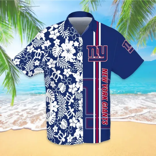 Discover New York Football Giantss Team Hawaiian Shirt Short Sleeve Adult