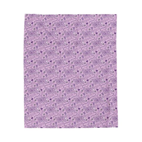 Discover Purple Fleece Blanket with "Fuck Shit Up" Quote,  Bedroom Decor