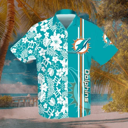 Discover Miami Football Dolphinss Team Hawaiian Shirt Short Sleeve Adult