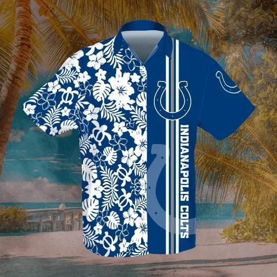 Discover Indianapolis Football Coltss Team Hawaiian Shirt Short Sleeve Adult