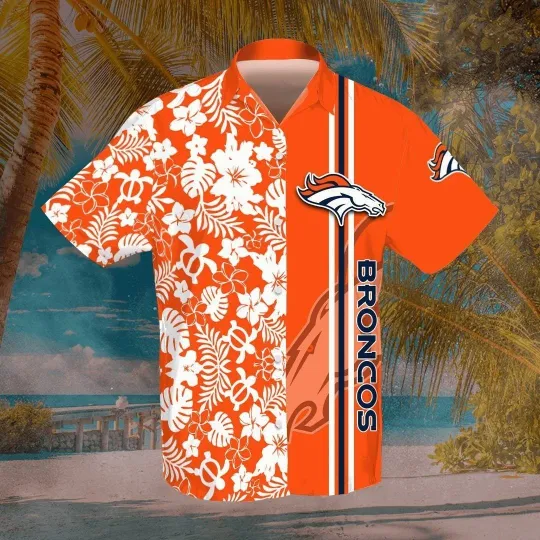 Discover Denver Football Broncoss Team Hawaiian Shirt Short Sleeve Adult