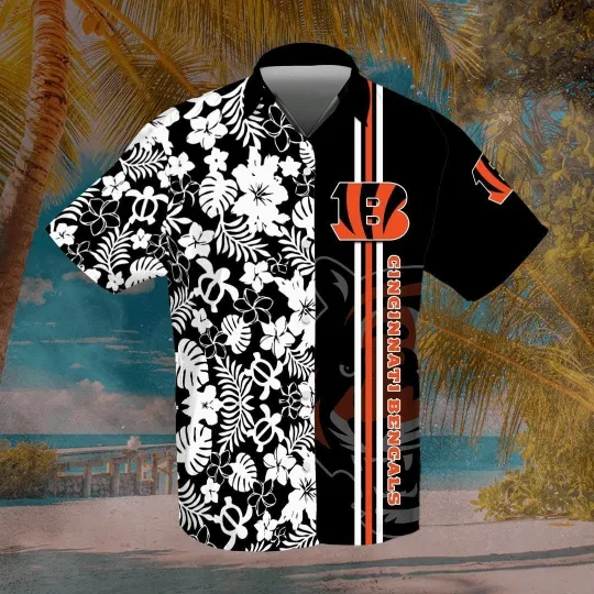 Discover Cincinnati Football Bengalss Team Hawaiian Shirt Short Sleeve Adult