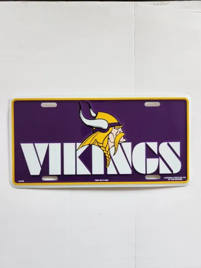 Minnesota Vikings Licensed Football Metal License Plate Tag
