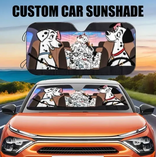 Discover Perdita And Pongo Dalmatian Car Sunshade, Windshield Cover SunShade