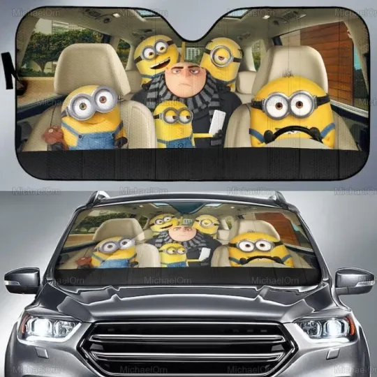 Discover Despicable Me Minions Movie Cartoon Car Sunshade, Windshield Cover SunShade
