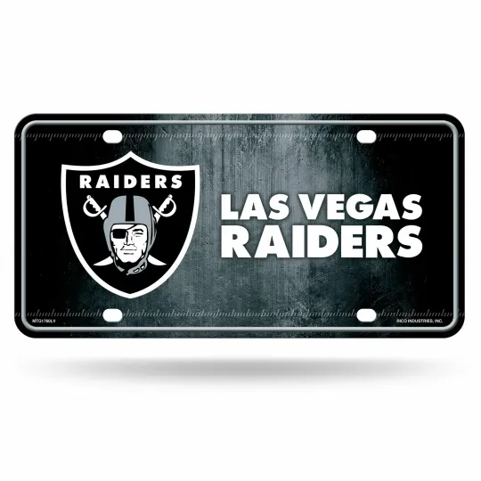 Las Vegas Raiders Aluminum Metal License Plate Tag Football Accessories