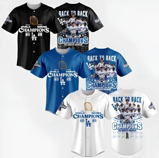 Discover Dodgersss Back To Back World Series Champions 2025 Baseball Jersey