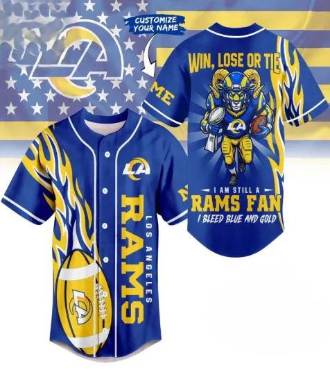 Discover Los Angeles Football 2026 I Bleed Blue And Gold Personalized Baseball Jersey