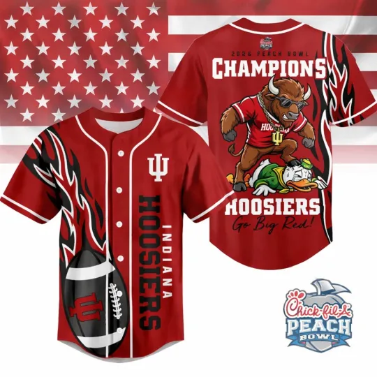 Discover Indiana 2026 Peach Bowl Champions Jersey ALL SIZE